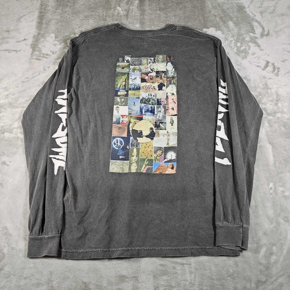 F*cking Awesome Shirt Mens Medium Gray Long Sleeve Streetwear Faded